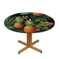 thumbnail image 3 of JEUXUS Hawaiian Pineapples Round Table cover Waterproof Polyester Table Cover Elastic Edge Washable Table Clothes for Outdoor Indoor Patio Use, 3 of 7