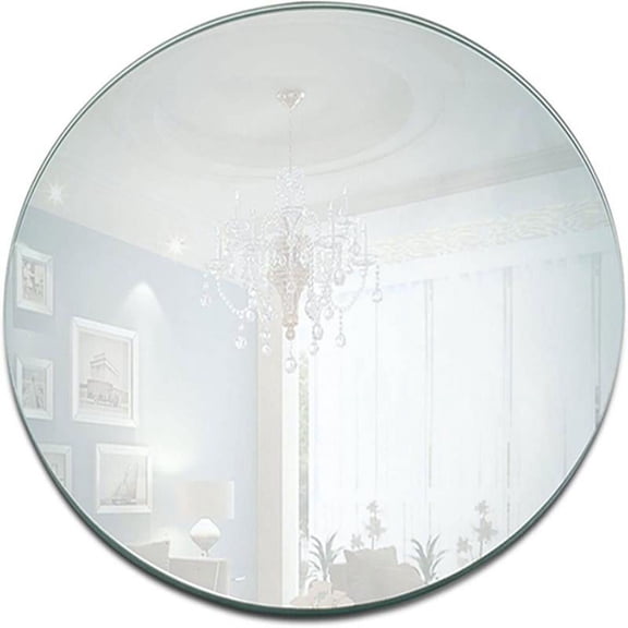 PAPADA Round Acrylic Mirror Tray 8inch Circle Candle Mirror Plate Decor Accessory for Wedding Baby Shower Birthday Centerpieces