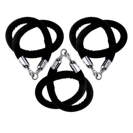 

3Pcs 5 Feet Velvet Rope - Thick Rope with Polished Metal Clips for Stanchions