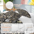 thumbnail image 2 of 3 Piece Black Floral Duvet Cover Set Queen Size, Microfiber Comforter/Quilt Cover with Corner Ties and 2 Pillowcases, Boho Botanical Vintage Paisley Flower All Season Soft Bedding with Zipper Closure, 2 of 8