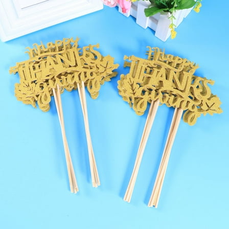 WHAMVOX  10 Pcs Cake Toppers Cupcake Picks Insert Happy Thanksgiving Durable Miss