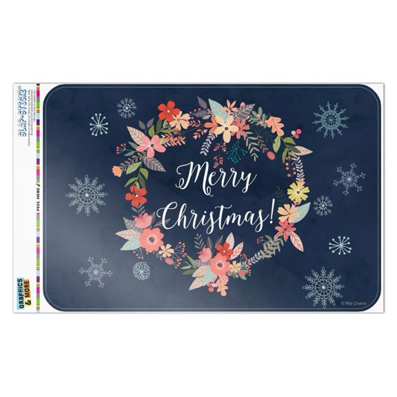 Merry Christmas Snowflakes Wreath Home Business Office Sign