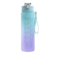thumbnail image 3 of AuroraX 750ml Water Bottle Time Markings Leakproof Water Bottle Gym BPA Free Plastic Wide Mouth Dishwasher Safe Outdoor Travel Water Bottle Green, 3 of 6