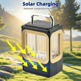 thumbnail image 4 of Outdoor Solar LED Light Lamp USB Rechargeable LED Solar Camping Light Portable Lanterns,1 x Outdoor Solar camping light 1 x USB charging cable,Yellow & Black, 4 of 5