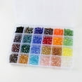 thumbnail image 4 of 1200 Pieces Charm Glass Seed Bead Box Set of 24 Ribbon Storage Round Beads for DIY Bracelet Necklaces Crafting, 4 of 9