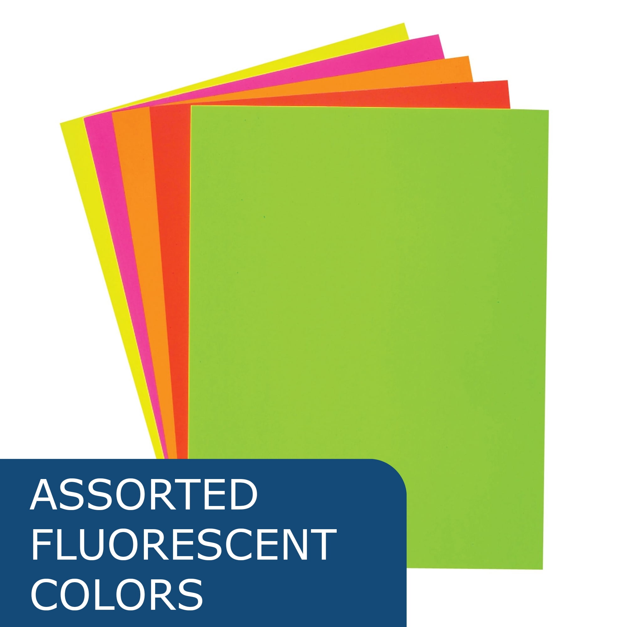Roaring Spring Assorted Fluorescent Posterboard 22" x 28", Full case of 25 Boards, 16 pt Thickness, Yellow, Green, Pink & Red, 1-Sided