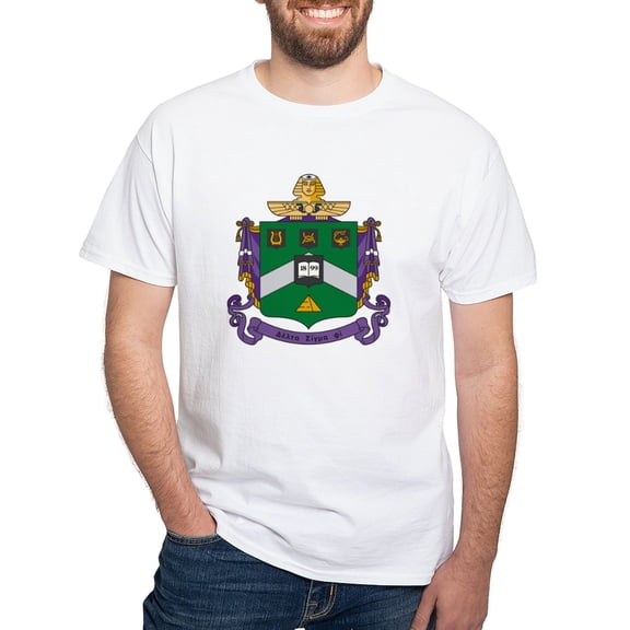 CafePress - Delta Sigma Phi Coat Of Arms T Shirt - Men's White Classic Cotton T-Shirts