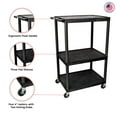 thumbnail image 2 of Rectangular 3 Flat Storage Shelf Multipurpose Tuffy Mobile Presentation Station Av Carts No Electric Black, 2 of 4