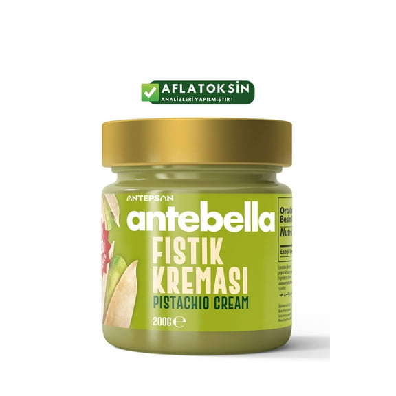 Antebella Premium Pistachio Cream Spread – 30% Turkish Pistachio Paste, Natural & Gluten-Free Pistachio Butter for Desserts & Dubai Chocolate – 7.05 oz (200g)