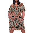 thumbnail image 1 of Vestido holgado con bolsillo para mujer traje de verano con naipes Vintage precioso y elaborado, 1 of 6