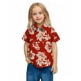 thumbnail image 6 of Stamzod Hawaiian Shirt Girls Fashion Tropical Printed Short Sleeve Tops with Pocket Casual Loose Vacation Beach Girls Summer Outfits Red C 5 Years, 6 of 7