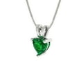 thumbnail image 2 of Clara Pucci 18K White Solid Hypoallergenic Gold 0.5Ct Emerald Heart Cut Solitaire Designer Necklace Pendant For May, 2 of 6