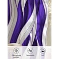 thumbnail image 6 of Sheer Curtains 54 Inch Length, Purple White Moire Semi Sheer Curtains Light Filtering Window Treatment, Modern Abstract Art Elegant Privacy Voile Drapes for Living Room Bedroom 52x54 Inch, 6 of 7