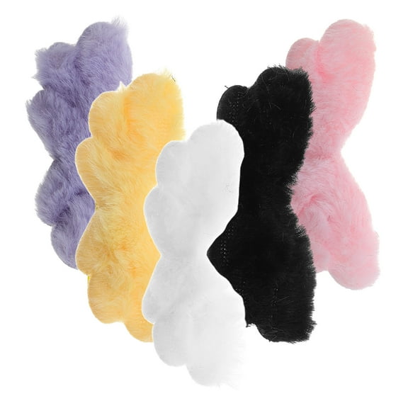 GAXIRE 5Pcs Plush Hairpins Non- Hair Clips for Girls Kids Hair Decoration Assorted Colors