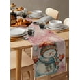 thumbnail image 6 of Pink Snowman Christmas Burlap-Cotton Table Runner 48 Inches Long,Farmhouse Xmas Snowflake Farmhouse Table Runners,Outdoor Dining Tablecloths Decor for Baby Shower Party Wedding 13x48, 6 of 9