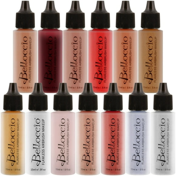 Belloccio Master Set Of All 13 Blush Bronzer & Shimmer Color Shades Within Belloccio'S Professional Flawless Airbrush Makeup Product Line (13 Different Shades In 1/2 Oz. Bottles)