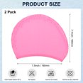 thumbnail image 3 of Uxcell 2-Pack Gorro de Natación de Silicona en Forma de Lágrima para Mujeres y Hombres, Sombrero de Natación Impermeable No Deslizante Duradero [Rosa], 3 of 6