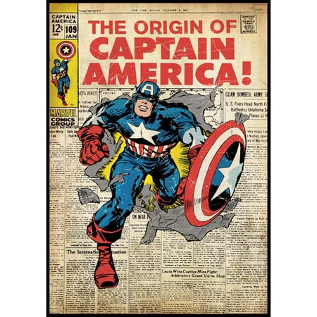 York Wallcoverings 12440308 Captain America Comic Book Cover Wall Accent