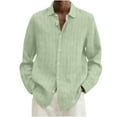 BiZtdJrK Linen Shirt for Men Long Sleeve Button Down Shirts Regular Fit