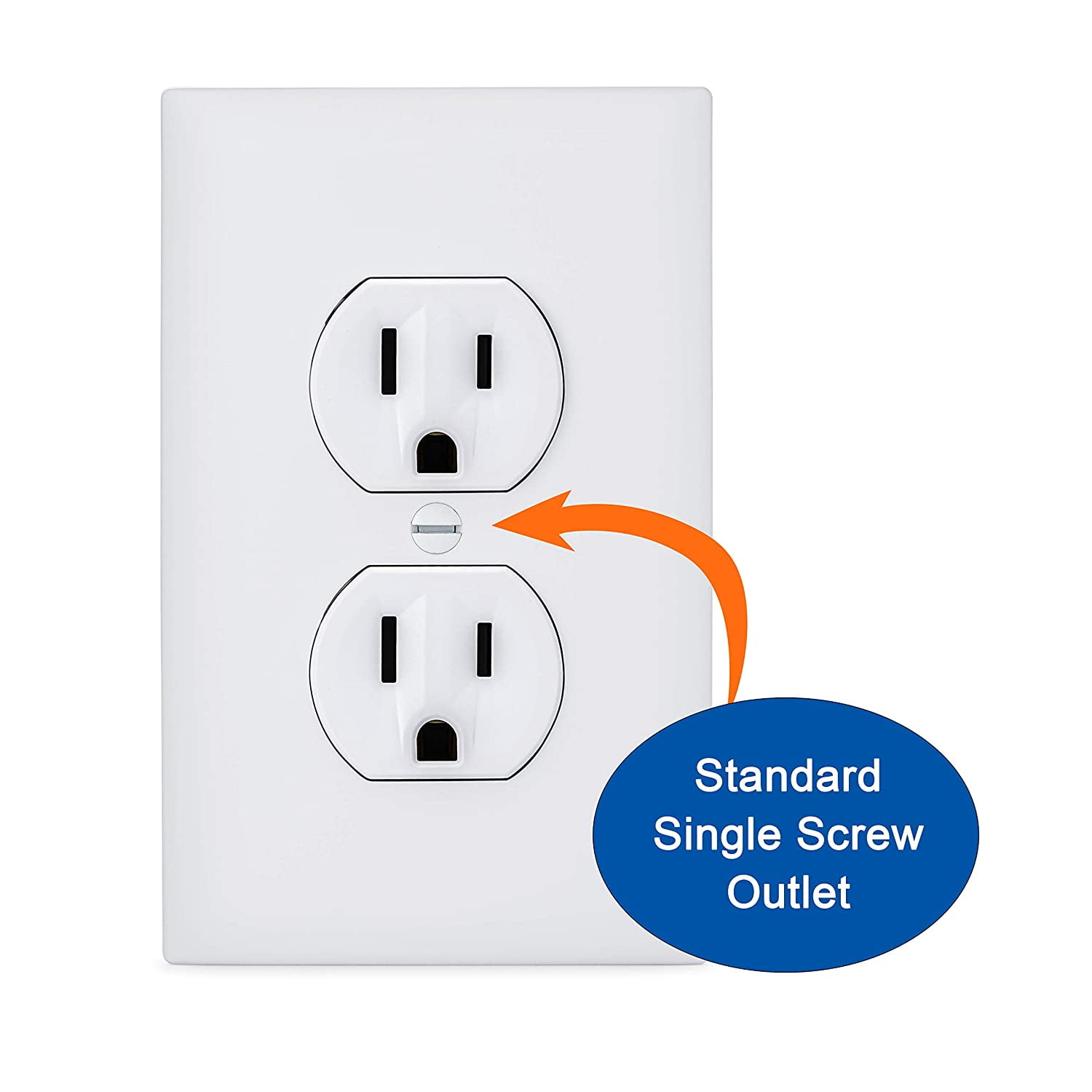 6-Pack Self-Closing Babyproof Outlet Covers - An Alternative To Wall Socket Plugs for Child Proofing Standard Outlets (1 Screw), Ivory