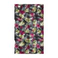 thumbnail image 1 of Floral Hanging Pocket Organizer, Leaves Forest Foliage Fern Petals Spring Plants on Charcoal Grey Backdrop, Printed Polyester Storage Bag with Pockets, 21" x 31", Pale Green Magenta, 1 of 2