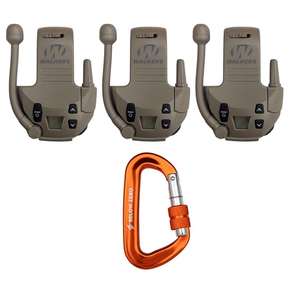 Walkie Talkie Attachment Walker's Razor, 22 canales, paquete de 3