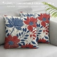 thumbnail image 3 of Pillow Covers Summer Geometric Flower Outdoor Decorative Throw Pillows Farmhouse Navy Blue Pillow Case Linen Cushion Cover for Home Sofa Bedroom, 3 of 5