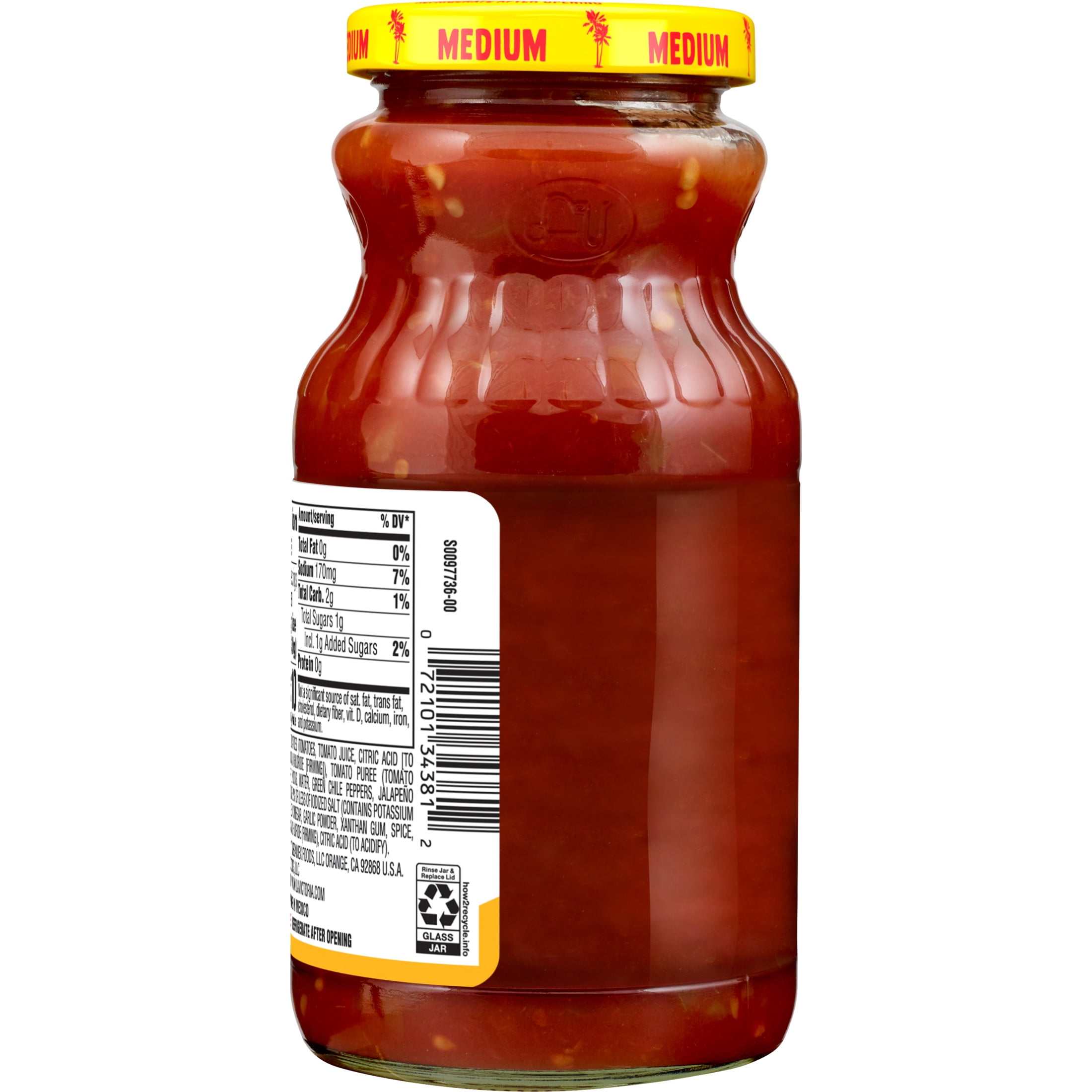 LA VICTORIA Thick 'N Chunky Salsa, Medium, Shelf-Stable, 15.5 oz Glass Jar