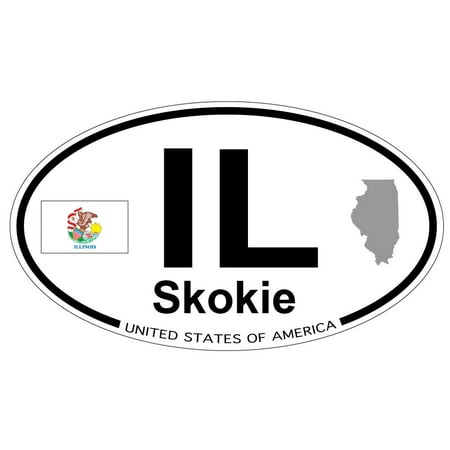 Skokie, IL - Oval Sticker