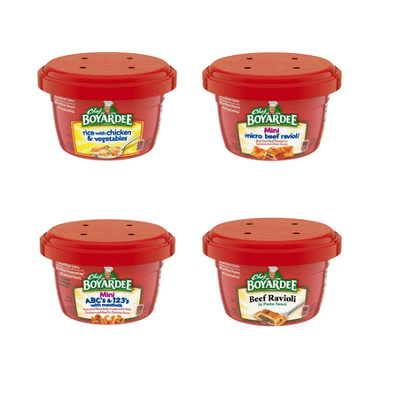 Chef Boyardee Classic Pasta Bowls – 12 Count Variety Pack, 7.5 oz Microwave Meals