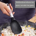 thumbnail image 3 of 1 Pack Stainless Steel Silicone Rice Spoon Non-Stick Pan Rice Spoon Flexibility Strong Hanging Hole Design Rice Cooker for Rice Spoon Kitchen Essential Tools (Black), 3 of 5