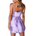 thumbnail image 4 of Diconna Robe Femme Couleur Unie Profonde V-Cou Sans Manches une Pièce Robe de Glissement, 4 of 5