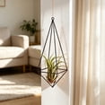thumbnail image 4 of Geometric Air Plant Holder with Hanging Chain, Metal Hanging Tillandsia Holder, 3 Different Size Macrame Plant Holder, for Small Air Plants Indoor Garden Wall Decor, 4 of 6