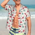 thumbnail image 7 of Susaid Vintage Christmas Reindeer Print Short Sleeve Shirts Button Down Casual Shirts Summer Beach Aloha Button Down Short Sleeve for Men ,Medium, 7 of 7