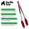 thumbnail image 3 of GORILLA GRIP Set of 2 Stainless Steel Heat-Resistant Kitchen Tongs, 7 and 12 Inch, Red, 3 of 10