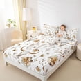 thumbnail image 4 of Homewish Rustic Bull Skull Full Size Sheets,Country Floral Bed Sheets,White Brown Sheet Sets For Teens,Ultra Soft Home Decor,4-Piece, 4 of 7