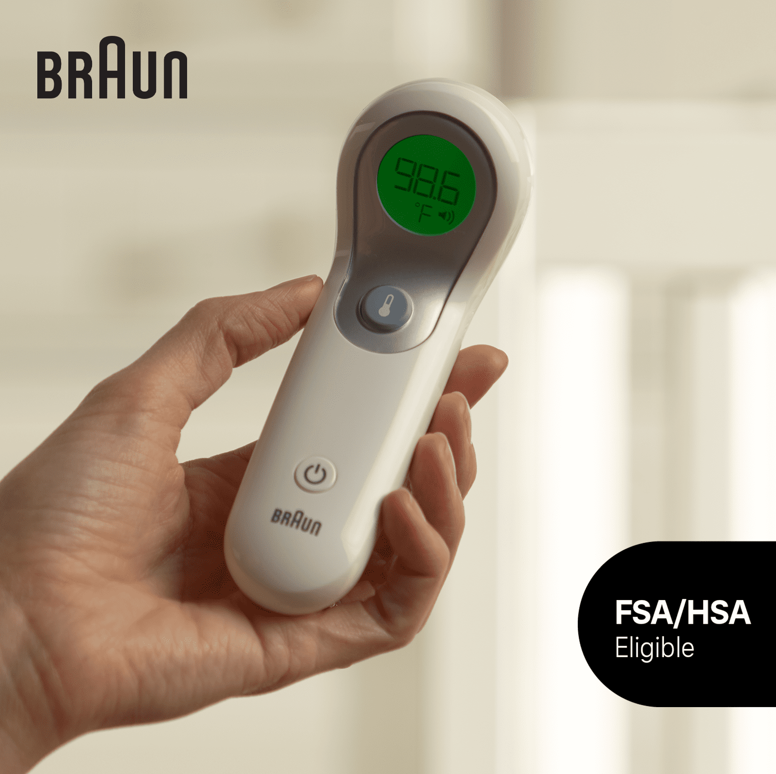 Braun No Touch Forehead Digital Thermometer, FSA & HSA Eligible, White