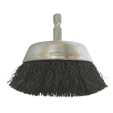 Klutch 3in. Fine Wire Cup Brush with 1/4in. Shaft