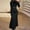 Black, variant on Sexy Formal Dress for Women Ruched Crew Neck Long Sleeve Club Dress Cocktail Bodycon Evening Gown Maxi Long Dresses