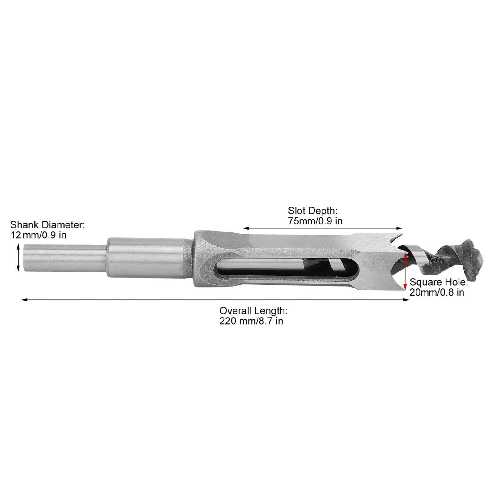 Foret à Trou Carré De 20 Mm, Perceuse à Bois Haute Dureté, Forme De