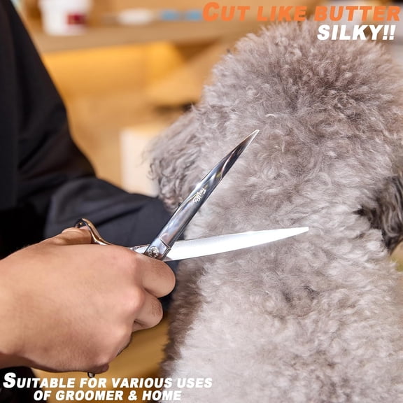 High-end Professional Dog Grooming Curved Scissors Pet Curved Shears 7.5 Inches Extremely Very Made Of Stainless Steel Alloy By Hand For Dog Cat Groomer