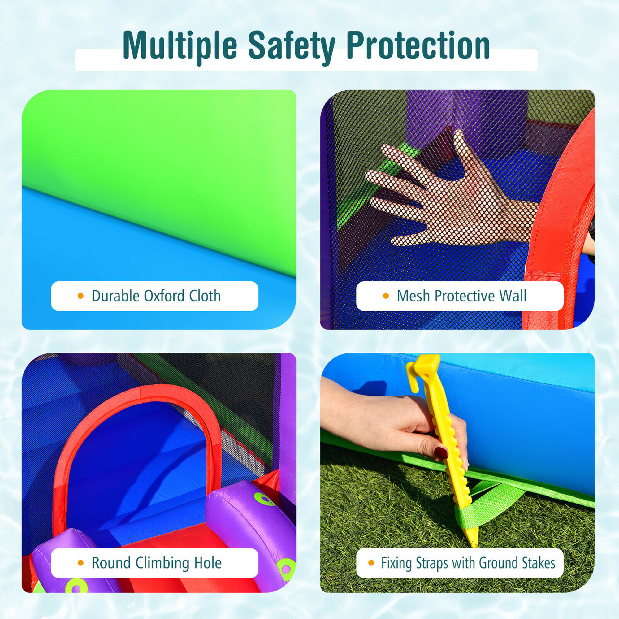 Gymax Inflatable Water Slide Castle Kids Bounce House w/ Octopus Style & 750W Blower