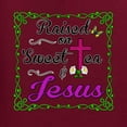 thumbnail image 3 of Wild Bobby, Raised On Sweet Tea & Jesus, Inspirational Christian, Unisex Graphic Hoodie Sweatshirt, Maroon, 3X-Large, 3 of 5