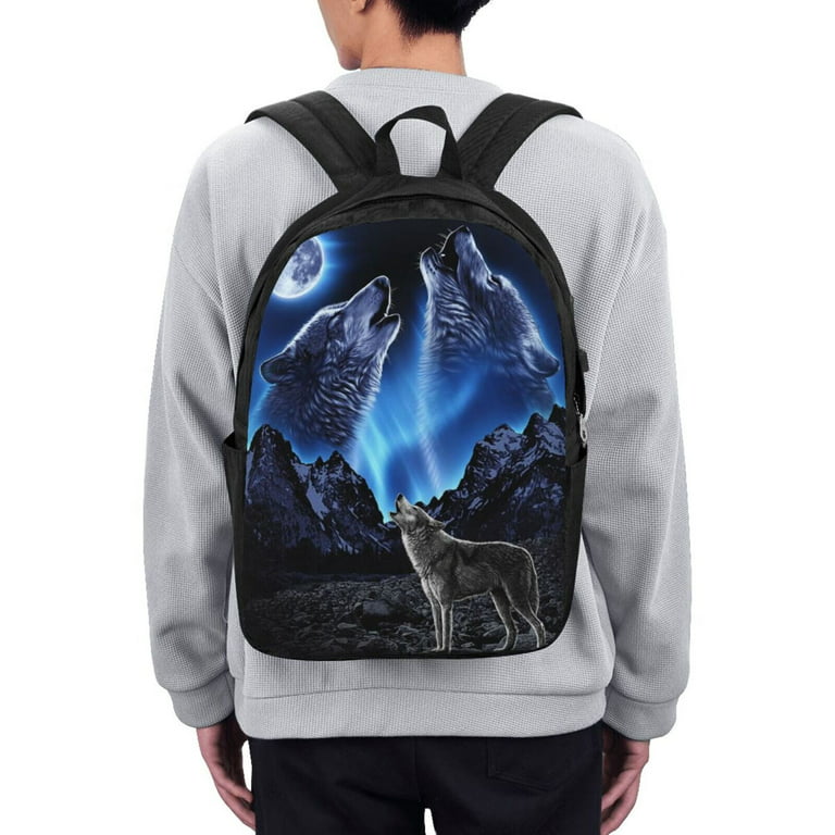 Prestigieus Vaardigheid Wiskundige JOOCAR Travel Laptop Backpack, Wolves Howling Moon 3D Print Casual bag with  USB Charging Port, College School Bookbag Backpack 17" - Walmart.com