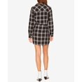 thumbnail image 2 of SANCTUARY Womens Black Ani Plaid Tie Front Long Sleeve Collared Mini Shirt Dress Dress  Size: S, 2 of 3
