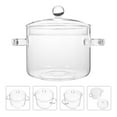 thumbnail image 5 of Gymnture 2Pcs Glass Cookware Sets- Handmade, Stovetop with Lid, 1350ml, 5 of 10