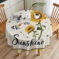 thumbnail image 3 of Vintage Sunflowers Round Tablecloth 54 inches Yellow Plaid You Are My Sunshine Country Waterproof Oil-Proof Table Cloth Round Table Cover for Holiday Party Picnic Dinner Decor Indoor and Outdoor Use, 3 of 9