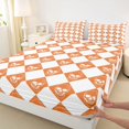 thumbnail image 4 of Homewish Skull Skeleton Plaid Queen Sheets,Happy Halloween Queen Sheet Sets,Orange White,4-Piece,1 Flat Sheet, 1 Fitted Sheet and 2 Pillowcases, 4 of 6