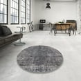 thumbnail image 3 of Ahgly Company Indoor Round Mid-Century Modern Dark Gray Oriental Area Rugs, 7' Round, 3 of 6