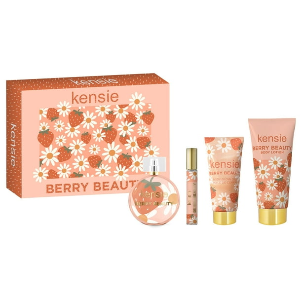 Perfume Kensie Berry Beauty EDP de 100 ml con loción corporal y aceite resplandeciente